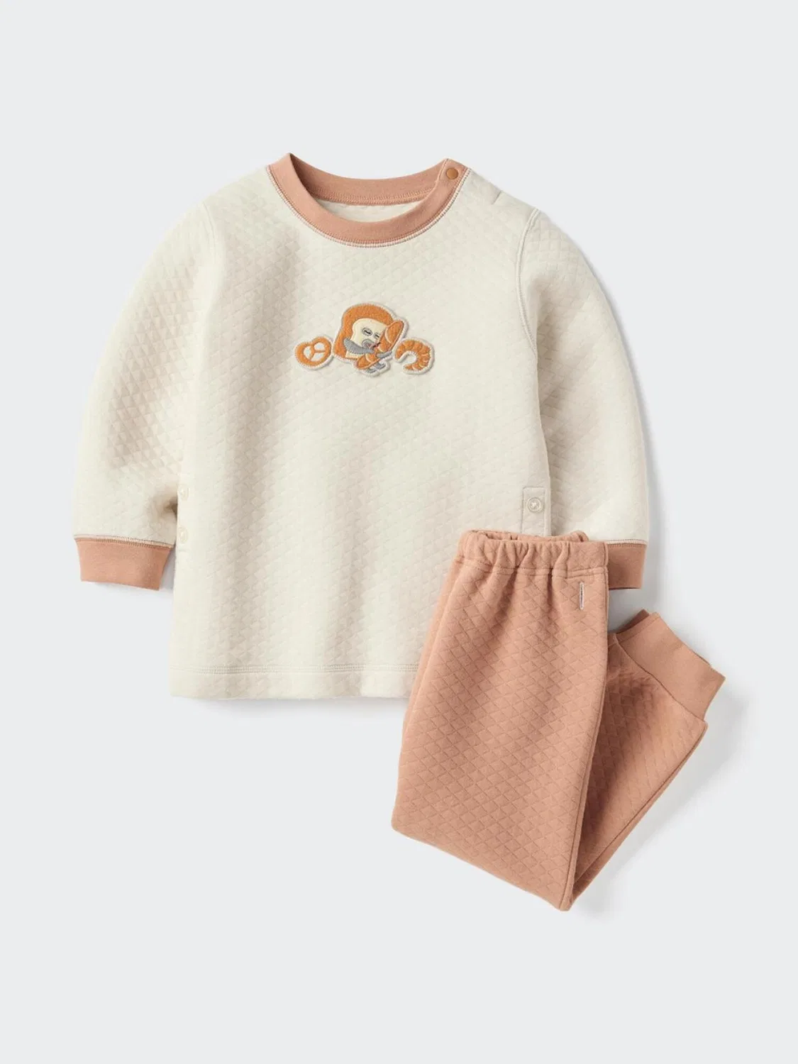 Пижама детская с длинным рукавом UT Picture Book Collaboration Uniqlo, темно-бежевый