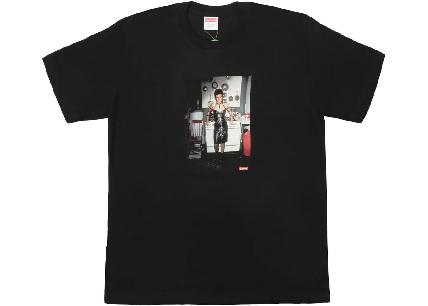 Мужская футболка с принтом Supreme Nan Goldin Nan as a dominatrix Tee, Black
