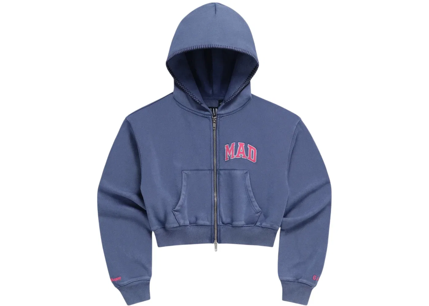 Женская укороченная молния худи на полной застежке Hoodie Gap, Navy