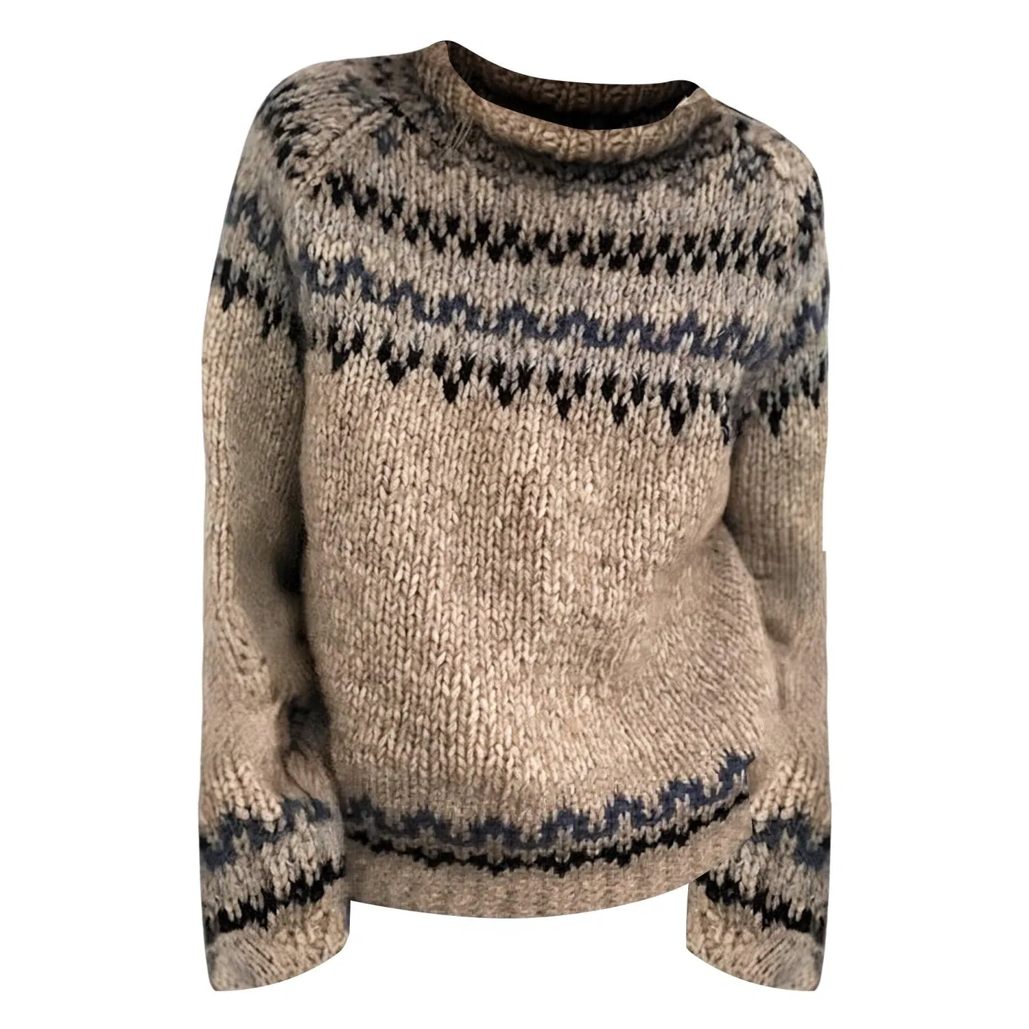 Женский свитер с принтом Fairisle, Gray-1 — фото 4
