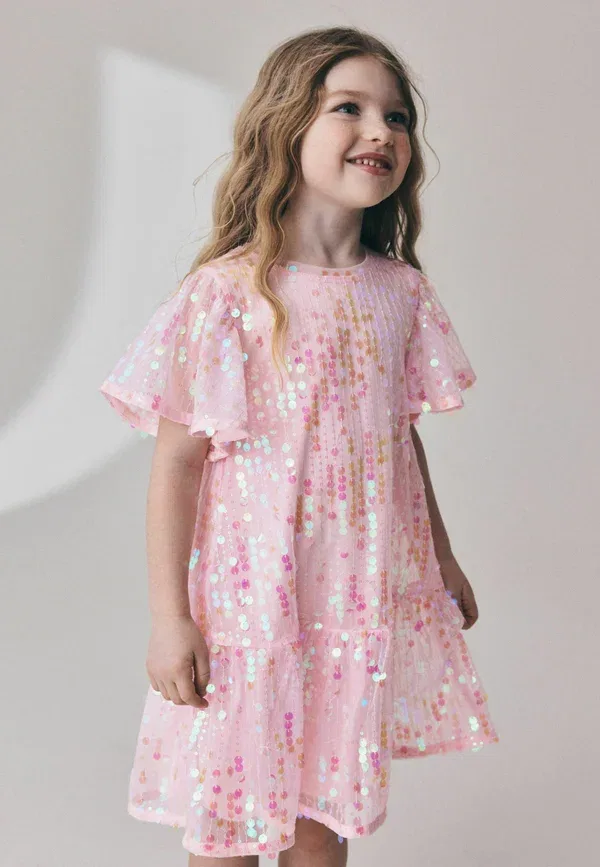 Платье с пайетками Cocktail dress Next, розовый