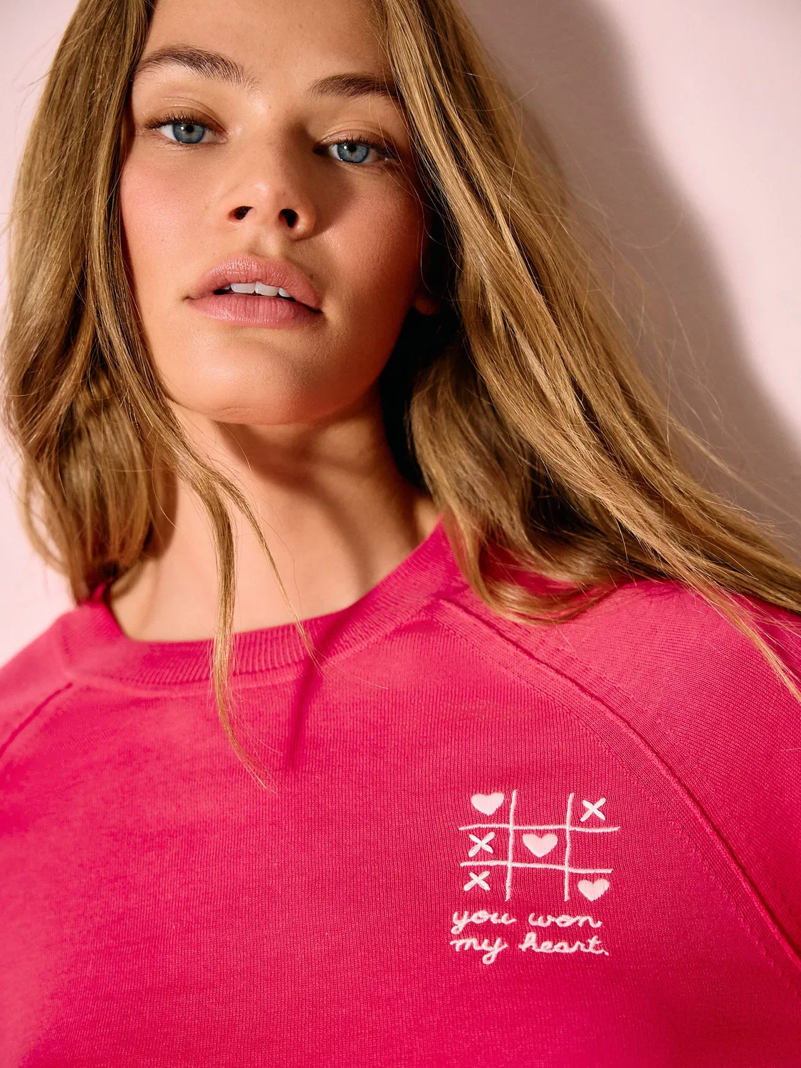 Джемпер с вышивкой сердца, Bright Pink Heart Embroidery Next, розовый — фото 4
