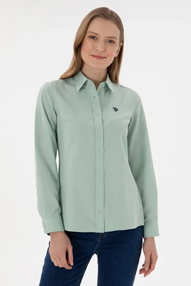Женская рубашка с длинным рукавом Basics U.S. Polo Assn., Water Green