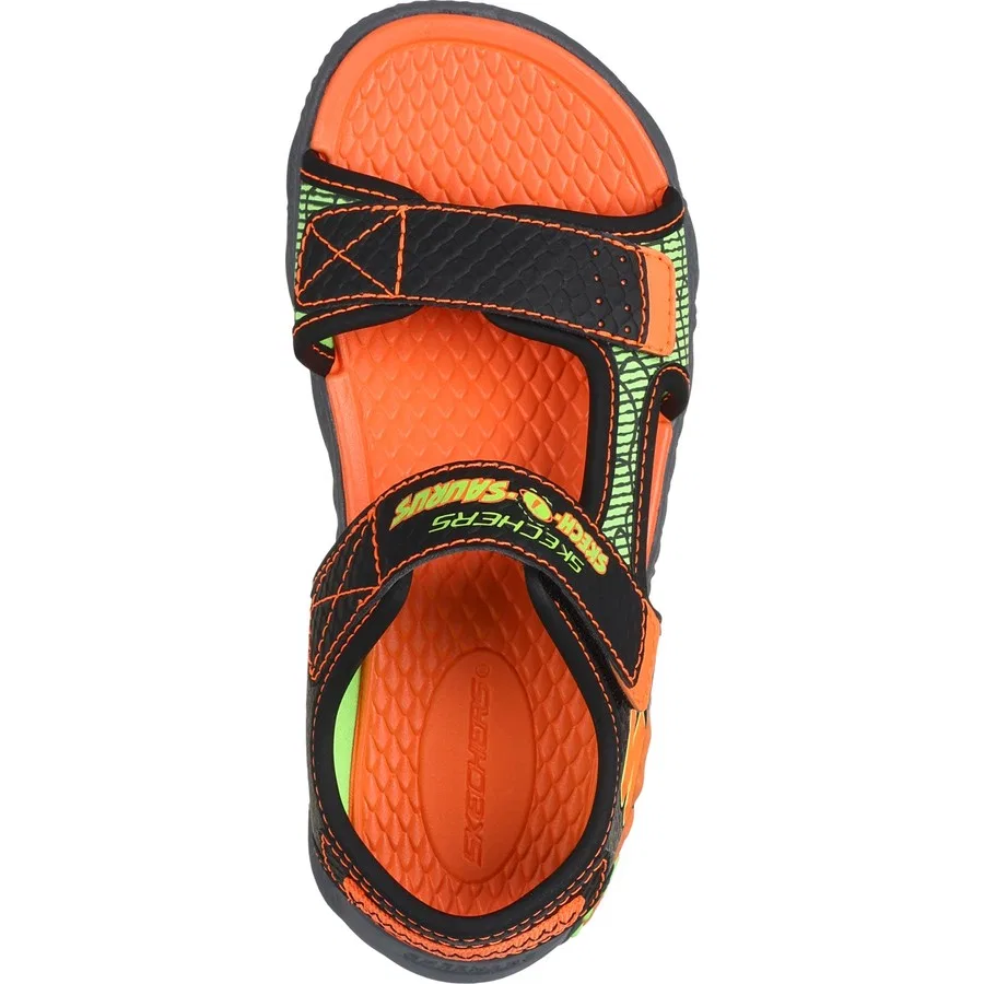 Сандалии с подсветкой Creature-Splash Skechers, Черно-оранжевый — фото 2