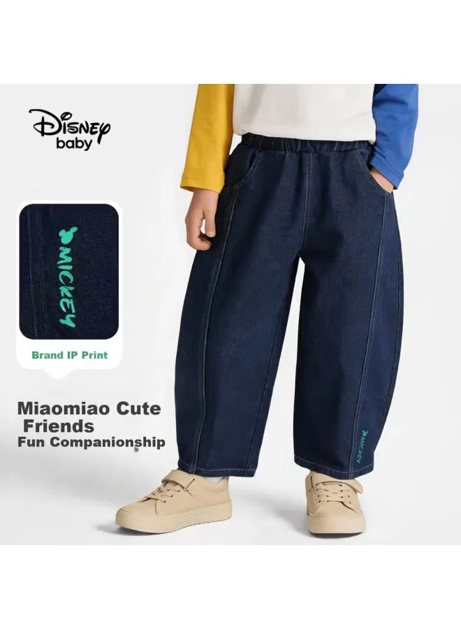 Джинсы детские свободные с изогнутым кроем Disney Baby, синий