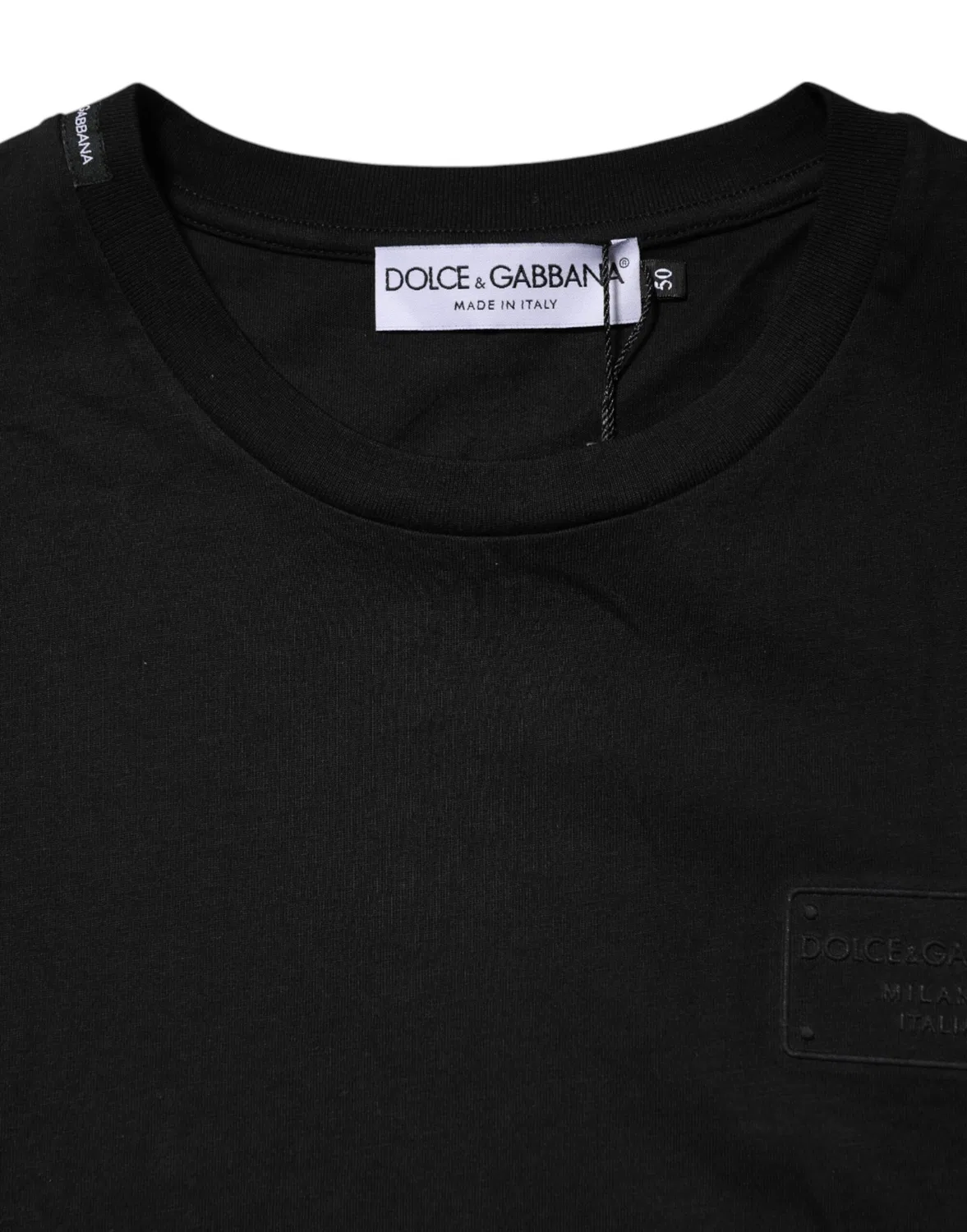 Мужская футболка с логотипом Crew Neck T-shirt Dolce & Gabbana, Black — фото 4