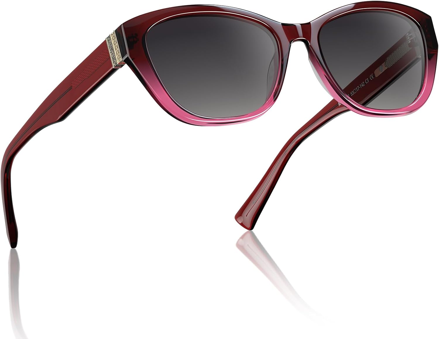 

Поляризованные солнцезащитные очки AVAWAY «кошачий глаз» для женщин — ретро-винтажная оправа из ацетата, дизайнерские очки с защитой от УФ-излучения UV400, C3: Ruby Ombré / Gradient Grey Lens