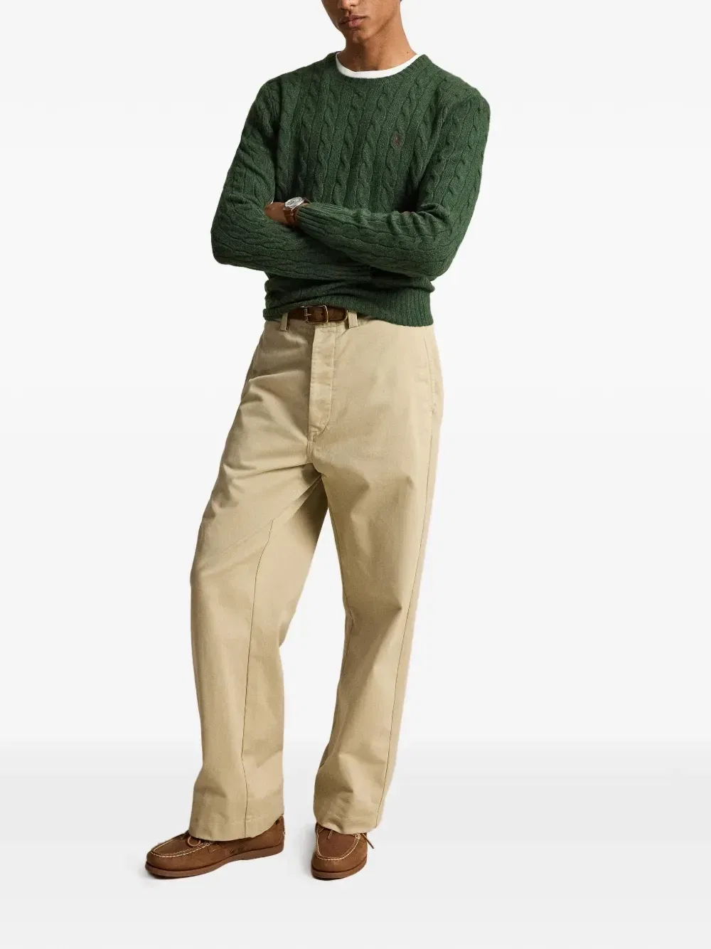 Вязаный свитер с вышивкой Pony Polo Ralph Lauren, зеленый — фото 2