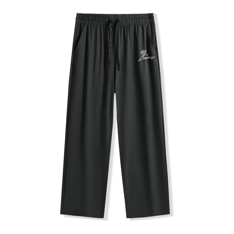 Детские повседневные брюки прямого кроя Khaki Silver White Rose Pants Logo MINISO, Khaki — фото 3