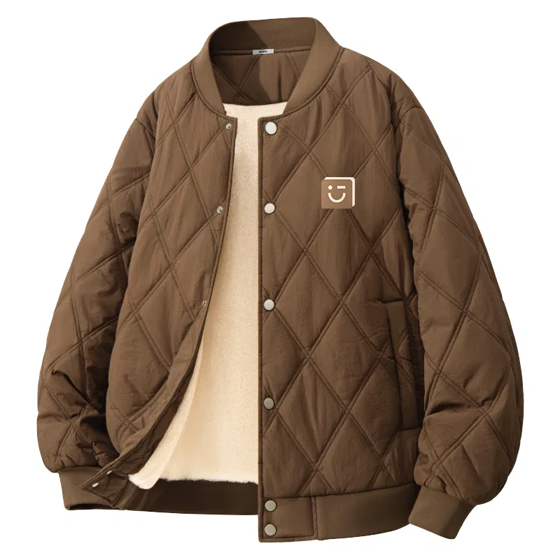 Детская пуховая куртка с принтом MINISO, Caramel Brown (Warm Brown Smile Chest Logo)