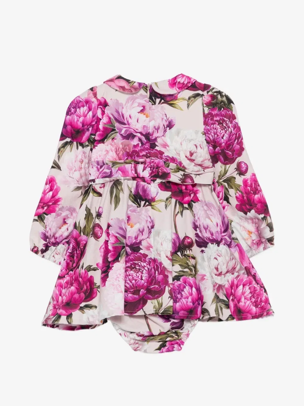 Плиссированное платье с цветочным принтом Dolce & Gabbana Kids, бежевый — фото 2