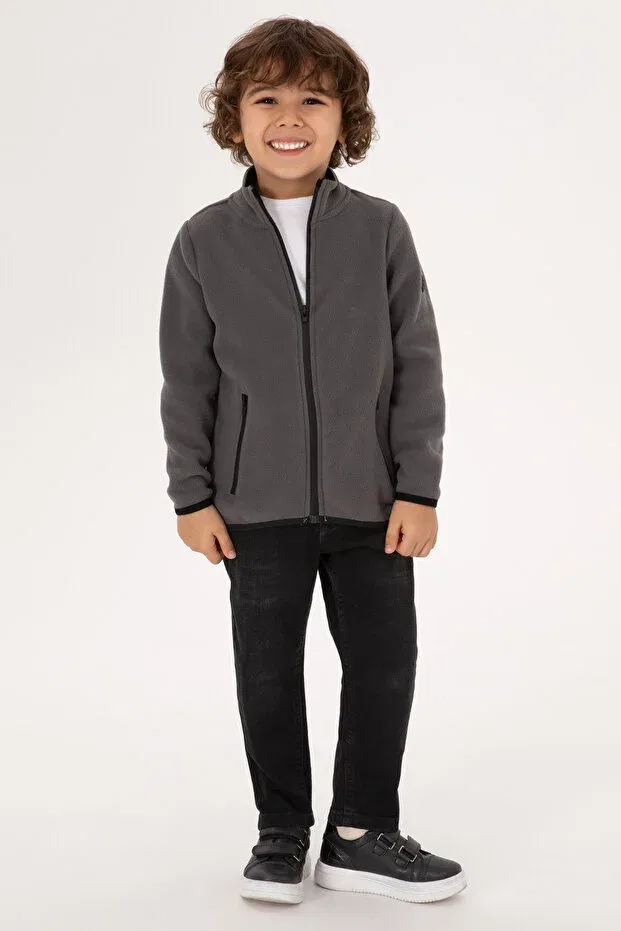 Детское худи на молнии с длинным рукавом U.S. Polo Assn., Gray — фото 2