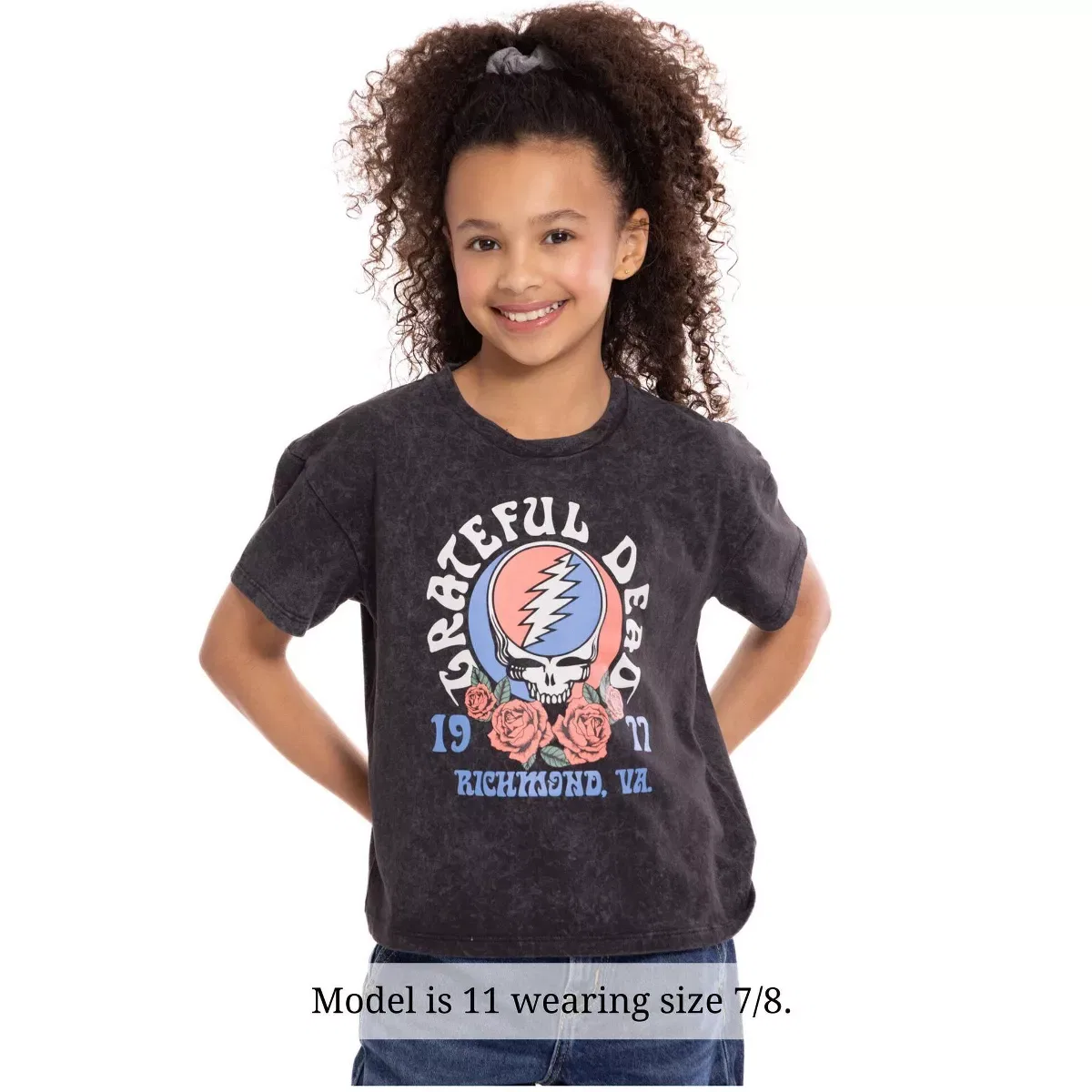 Детская футболка с принтом Grateful Dead Drop Shoulder T-Shirt Logo Grateful Dead, Black — фото 2