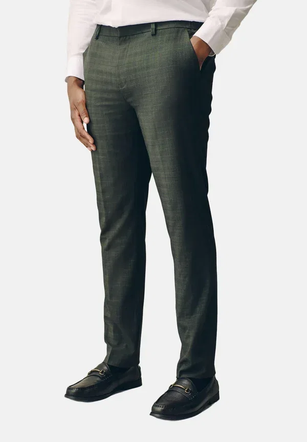 Брюки из полиэстера Regular fit muscle fit motionflex stretch check suit trousers Next, green, зеленый