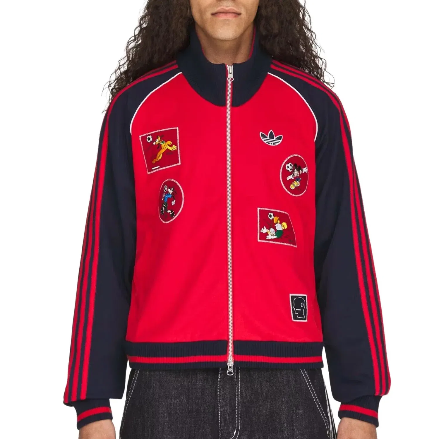 Мужская куртка с принтом Adidas x Brain Dead x Disney Track Jacket Asia Sizing 'Better Scarlet', красный — фото 3