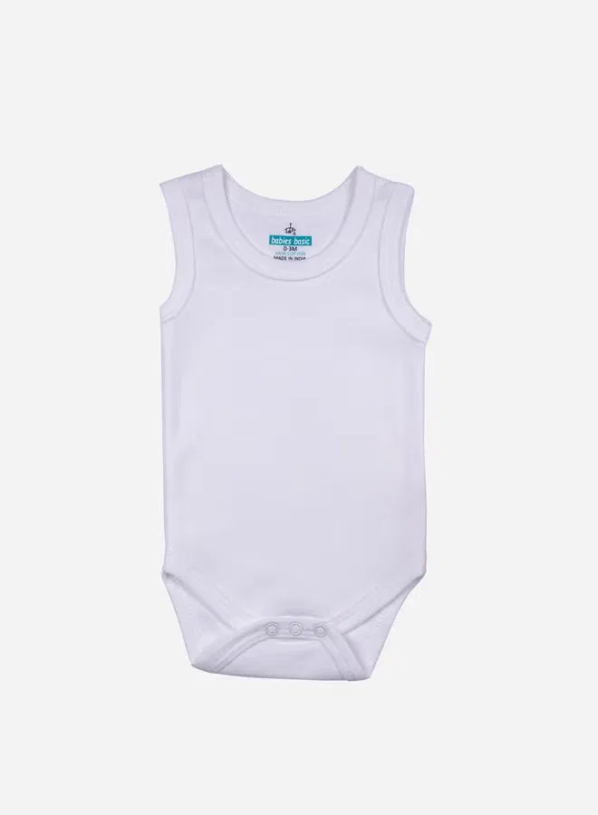 Боди-комбинезон без рукавов, комплект из 3 штук Babies Basic, белый — фото 3