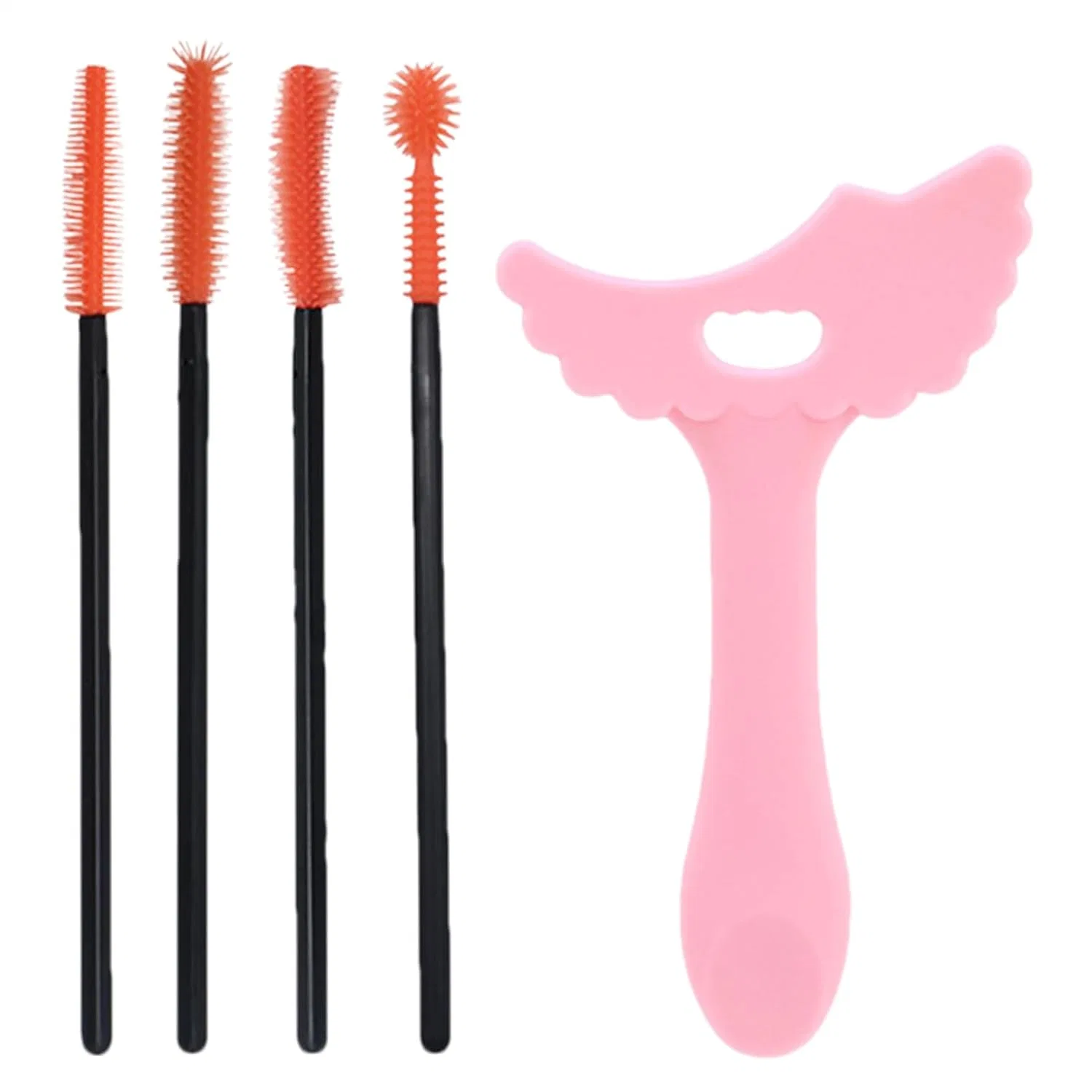 Трафарет для макияжа глаз, Silikon, с кисточкой, Rosa + Wimpernbürste Generic