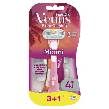 Бритва женская с 3 лезвиями Gillette Venus Extra Comfort Miami, 4 шт.