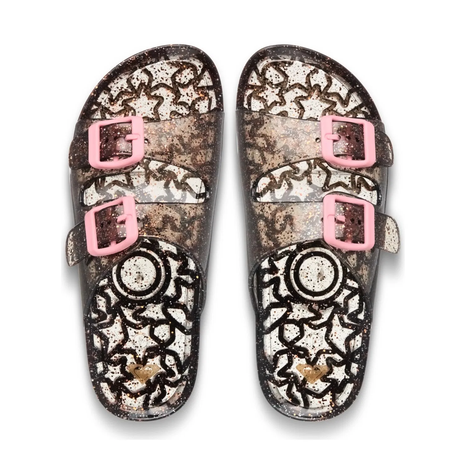 Детские сандалии с блестками Roxy, Black/Multi — фото 4