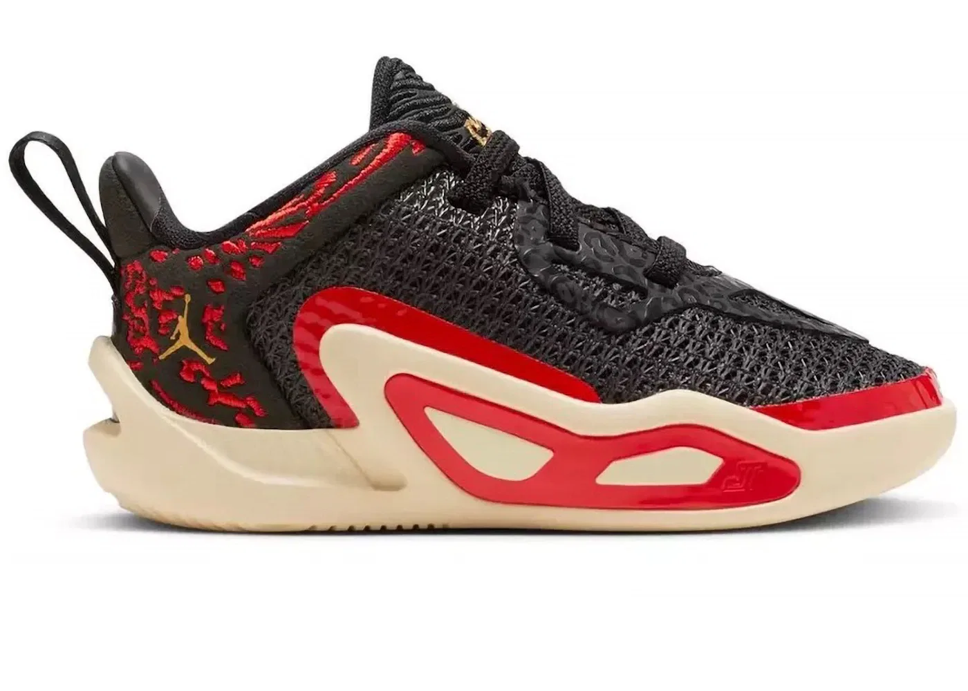 Детские кроссовки для баскетбола Jordan Tatum 1 Jordan, Black/Metallic Gold/University Red/Beach