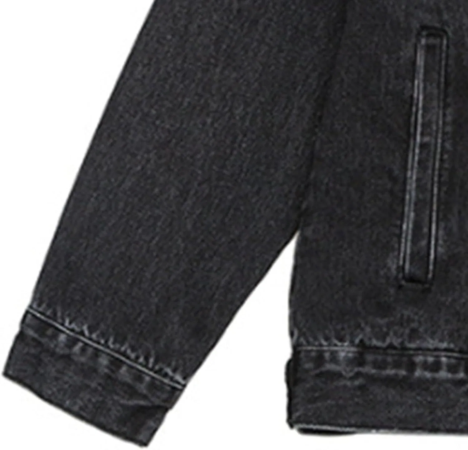 Мужская джинсовая куртка свободного кроя, Classic Slim Fit, чёрный — фото 3
