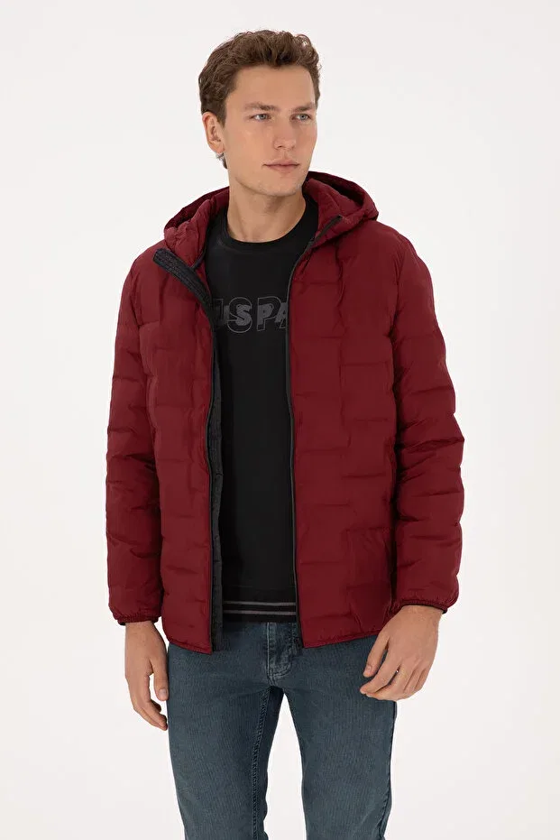 Мужское пальто с капюшоном U.S. Polo Assn., Burgundy — фото 3