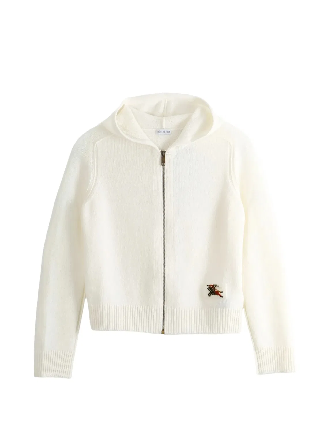 Женское худи на молнии с капюшоном в рубчик Burberry, Neutrals
