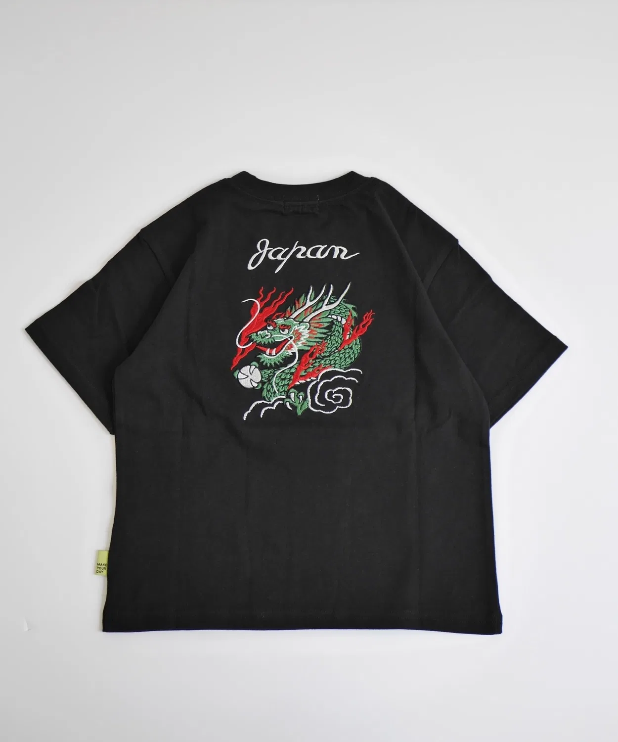 Детская футболка с принтом дракона Dragon Embroidery MAKE YOUR DAY, Black