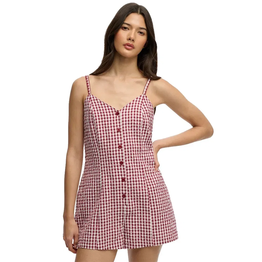 Комбинезон без рукавов Gingham Cami Superdry, розовый