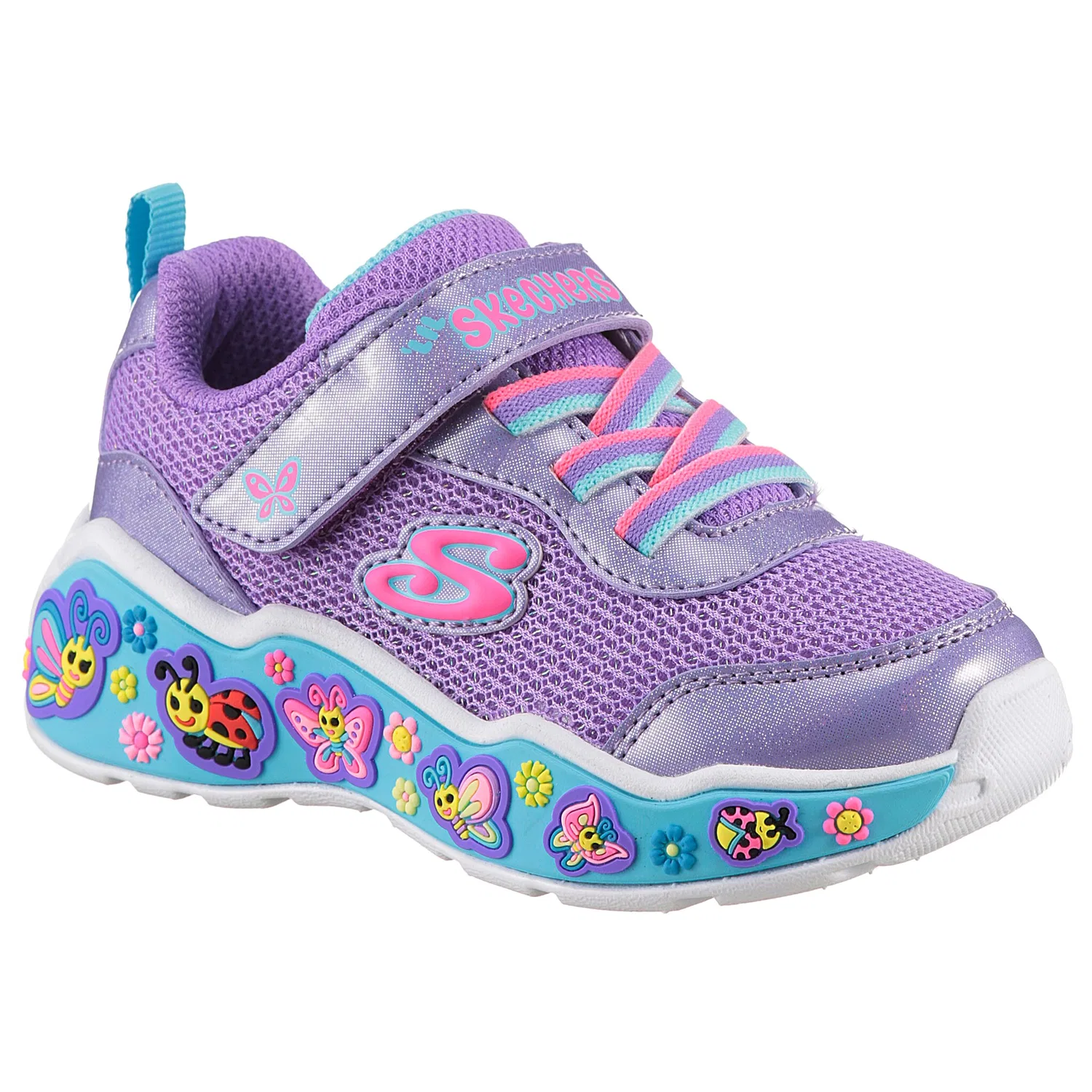 Детские кроссовки для первых шагов с разноцветными мотивами Skechers, Purple