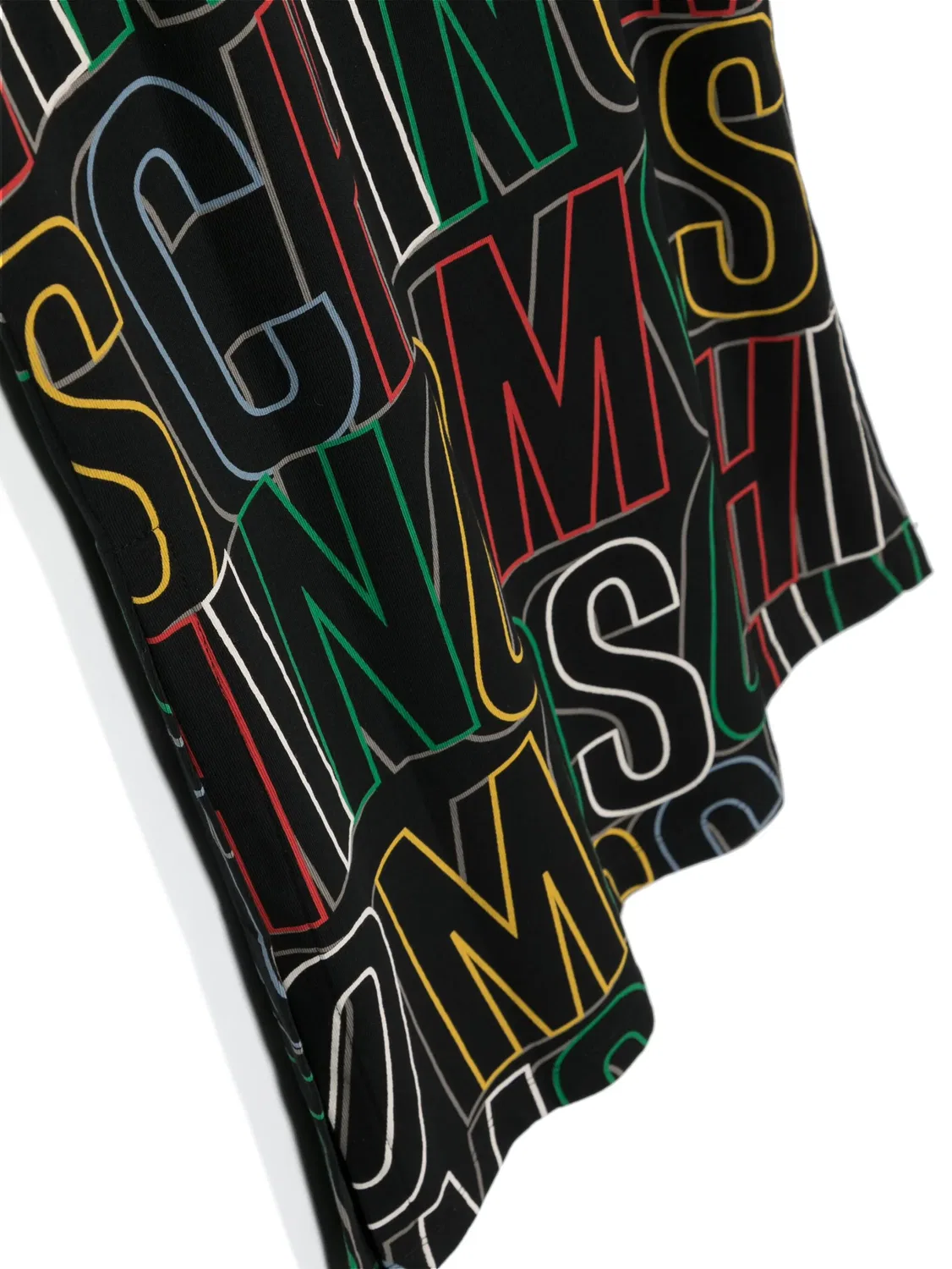 Длинное трикотажное платье с логотипом Moschino, черный — фото 3