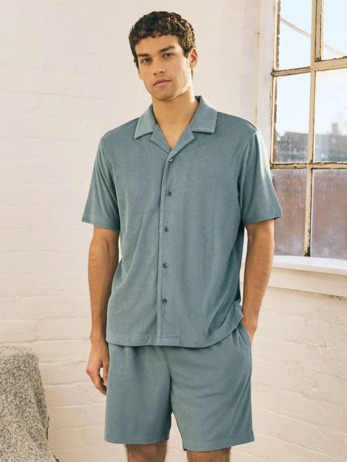 Пижама Green Short Sleeve Toweling Set Next, зеленый — фото 2