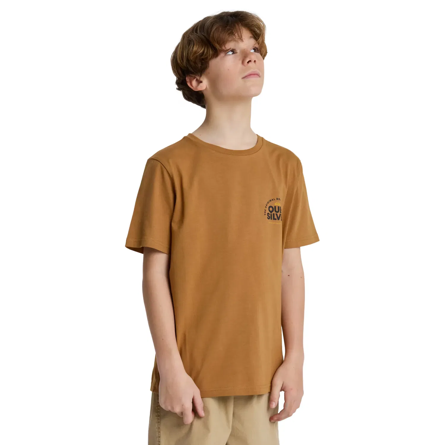 Детская футболка для мальчиков хлопковая Fundamental Ride Quiksilver, Marrón — фото 3