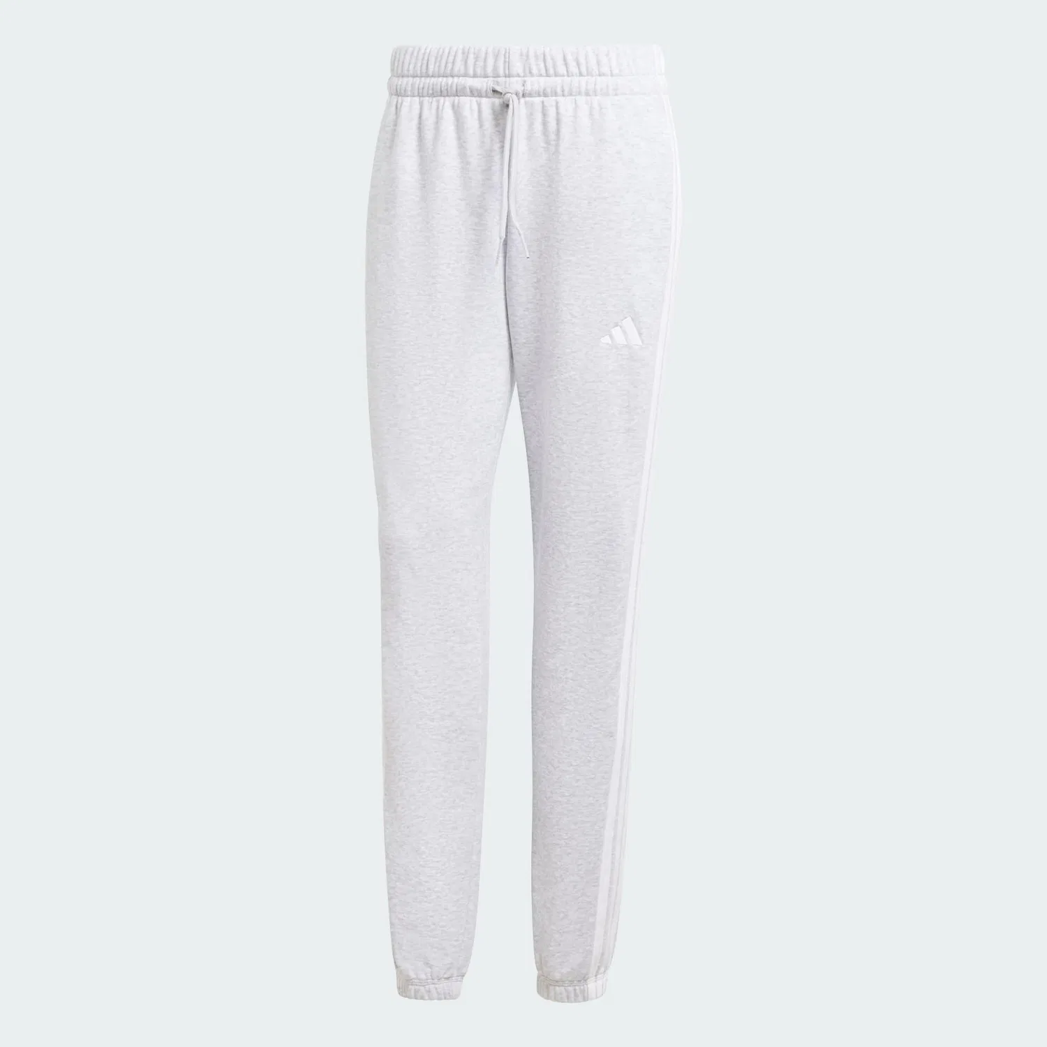 Женские спортивные штаны из футера Essentials 3-Streifen French Terry Cuffed Hose Adidas, Hellgrau Weiss — фото 2