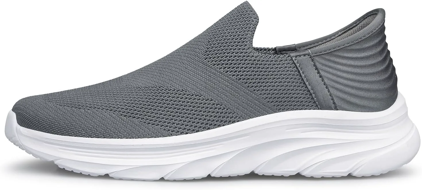 

Мужские слипоны BQQ легкие противоскользящие кроссовки для прогулок и тренировок, дышащие повседневные теннисные туфли, серый