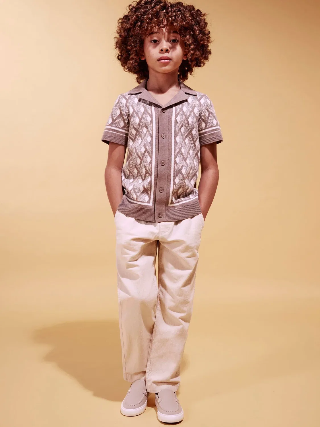 Брюки с эластичным поясом, Regular Fit River Island, натуральный