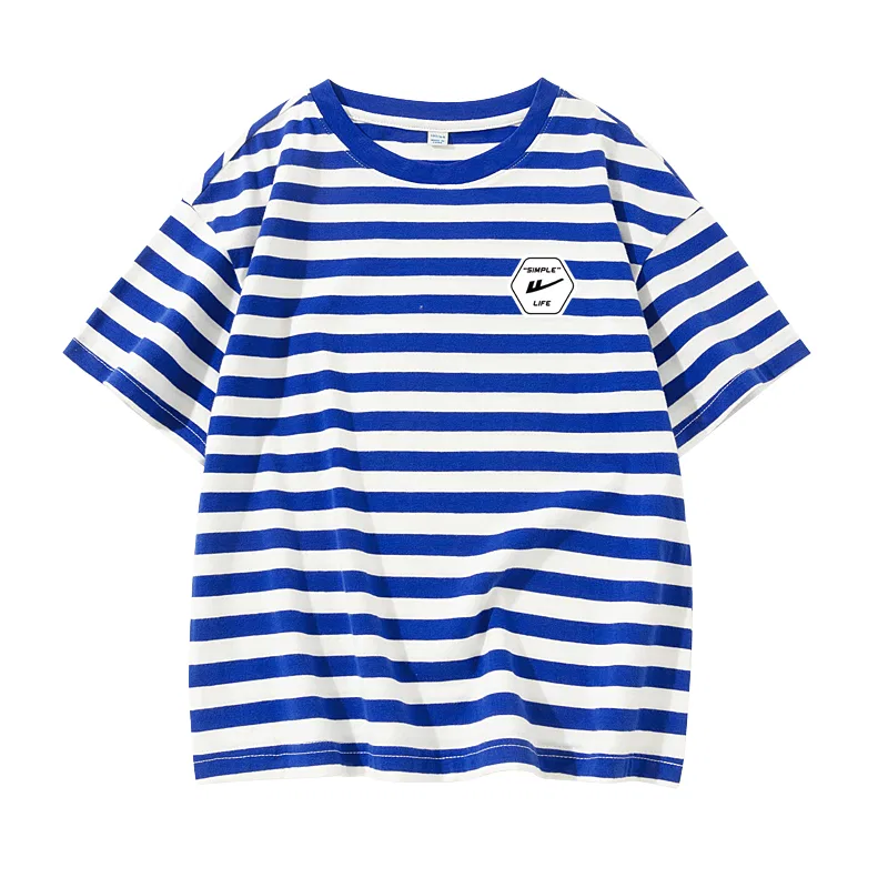 Детская футболка с коротким рукавом Blue White/Hexagon Black Text K WARRIOR