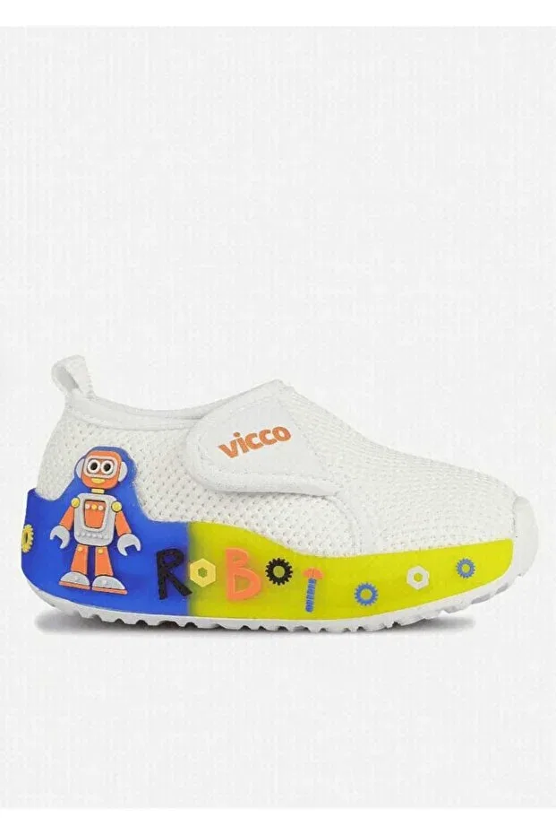 Детские балетки для девочек текстильные Jeli lighted cloth comfortable daily sports wear Vicco, White Blue