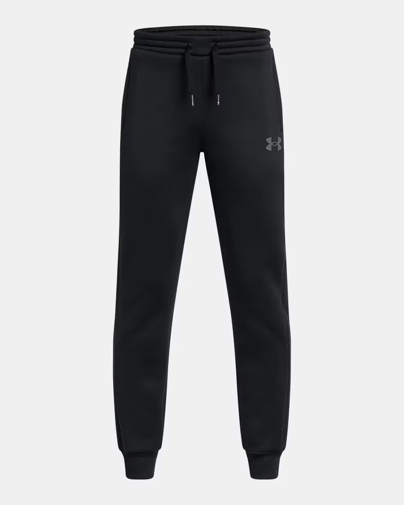 Джоггеры детские с зауженными штанинами и внутренним швом 63,5 см Armour Fleece Pro UnderArmour, Black/Castlerock