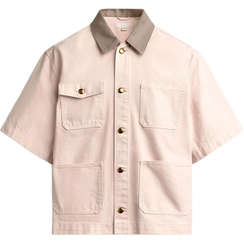 Мужская рубашка с лацканами Pink Lapel Moderate, ZARA, Pink