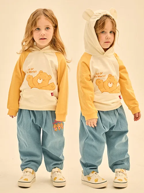 Детский худи с капюшоном и ушками Funshine Bear CAREBEARS, Yellow