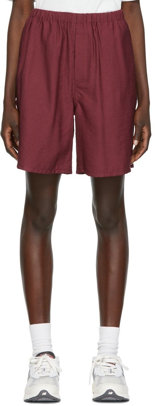 

SSENSE Эксклюзивные бордовые шорты из вискозы AMI Alexandre Mattiussi