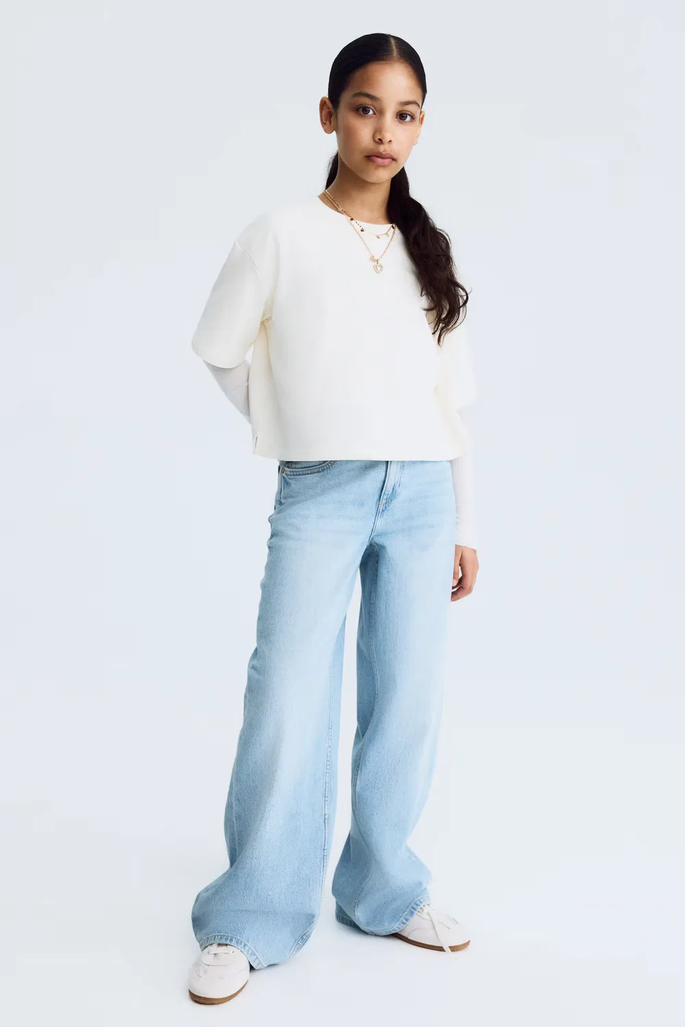 Джинсы с широкими штанинами H&M, Helles Denimblau