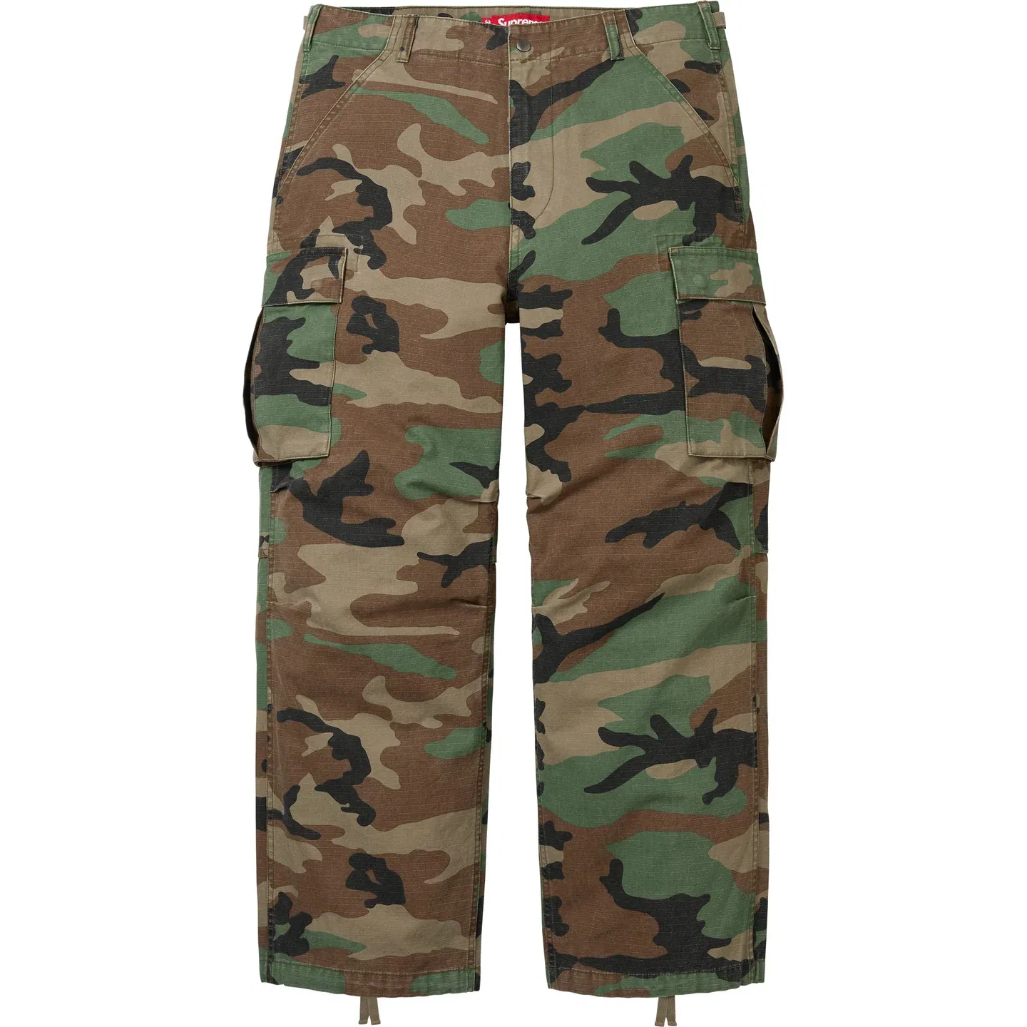 Унисекс карго-брюки с камуфляжным принтом Supreme, Woodland Camouflage