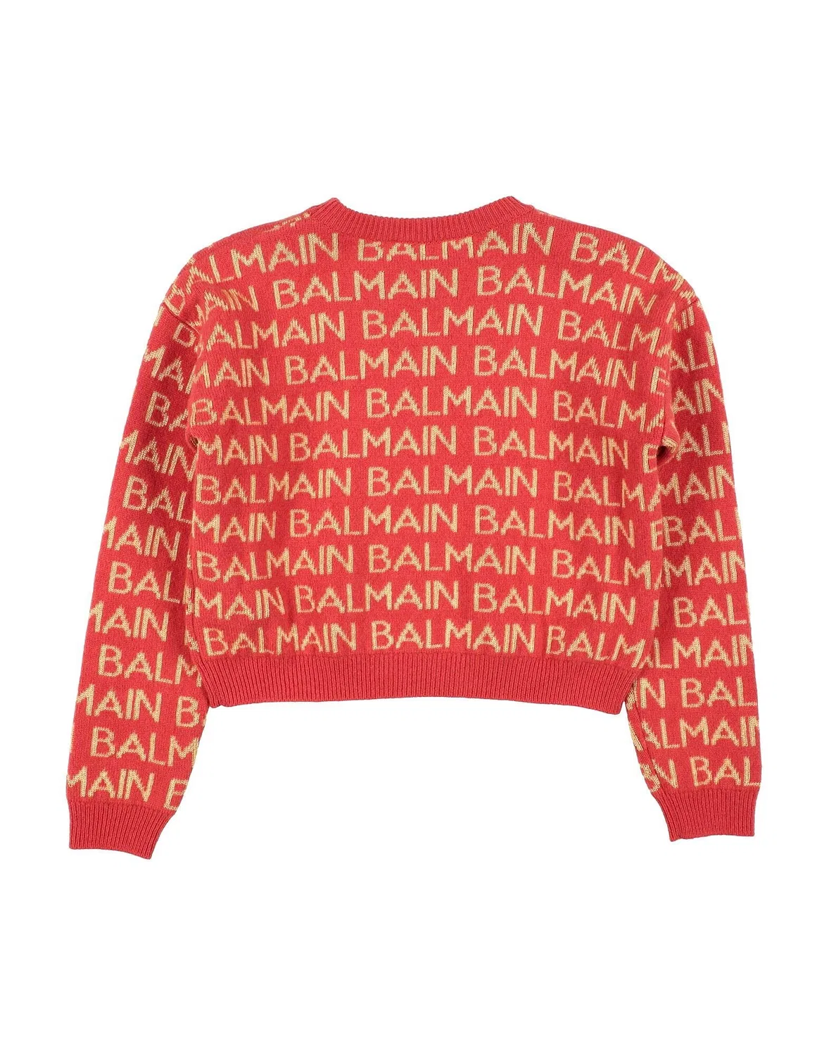 Джемпер с принтом Jacquard-Knit Balmain, красный — фото 2