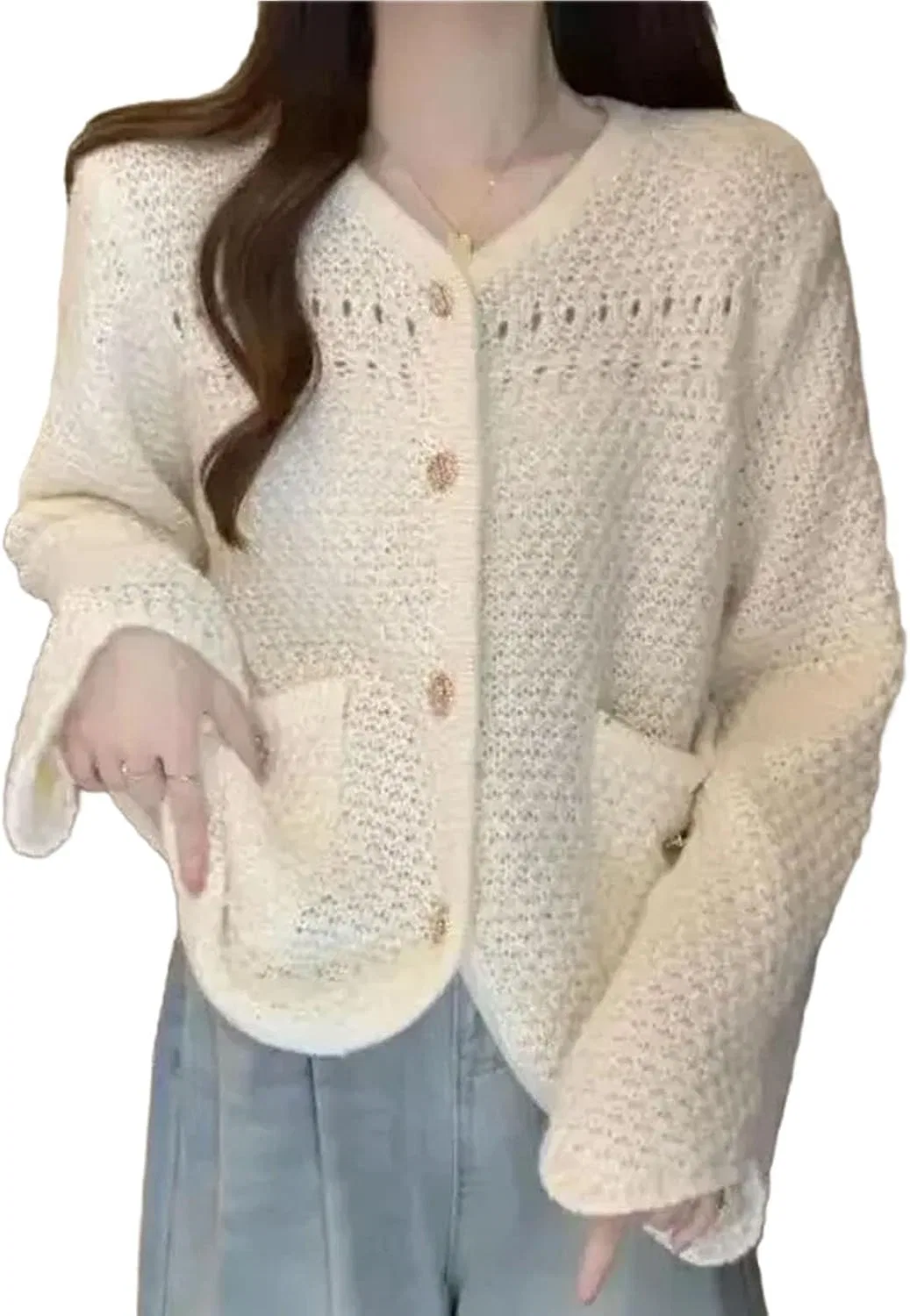 Женский сетчатый кардиган с принтом, Off White Sweater