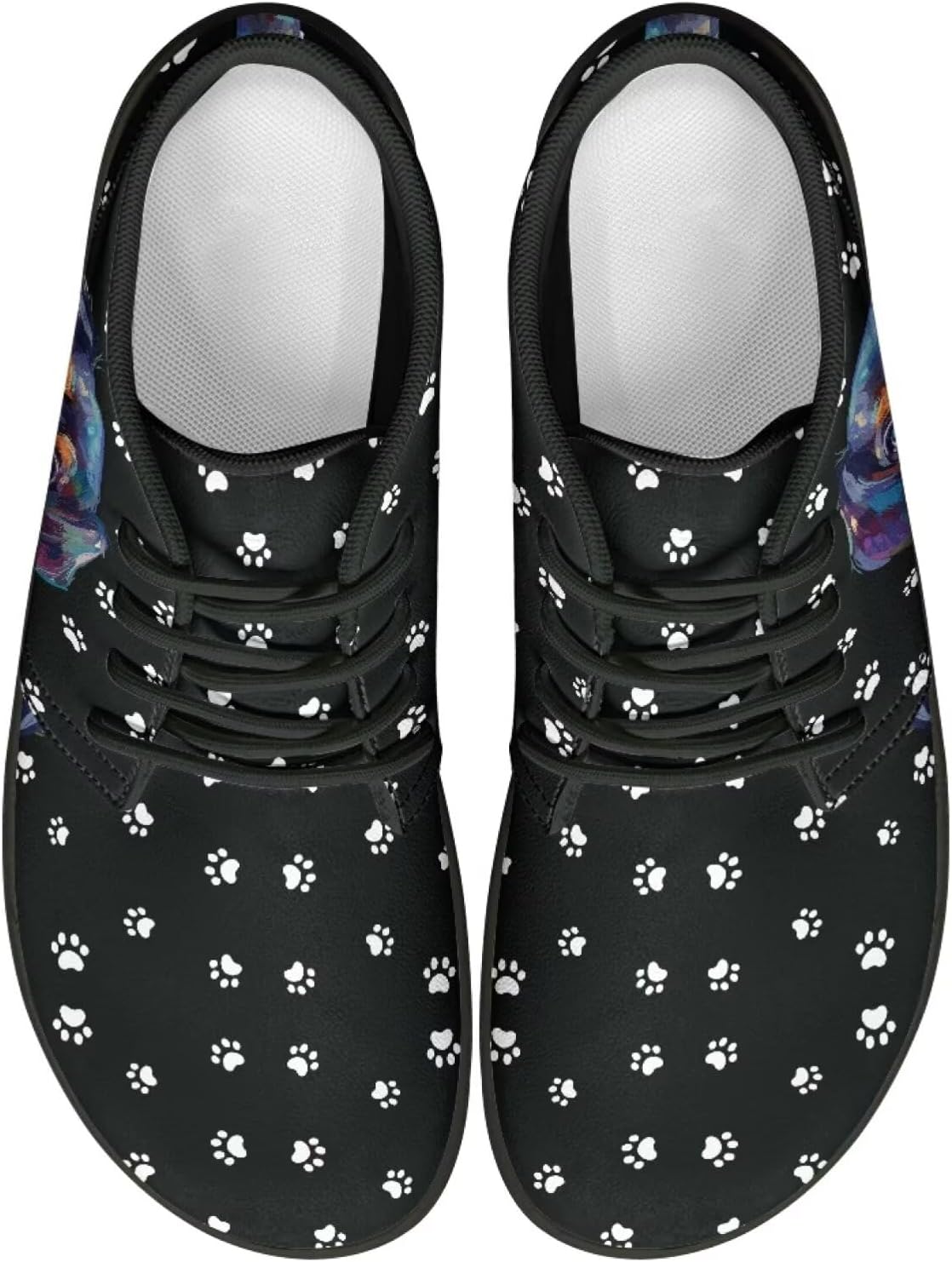 

Мужские кожаные лоферы на шнуровке с широким носком, модель «Такса Форхринс» в леопардовом принте, легкие и удобные, размер US 6-14 Forchrinse, Dachshund Paw Print