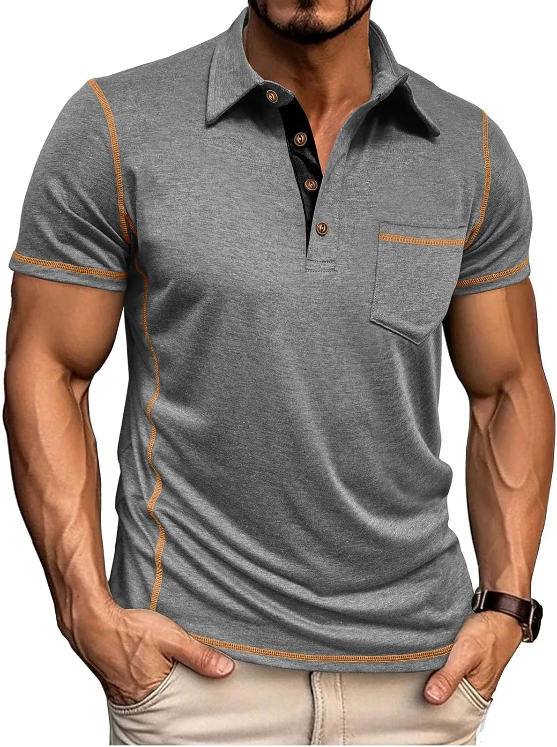 

Мужская рубашка поло с коротким рукавом Casual Slim Fit