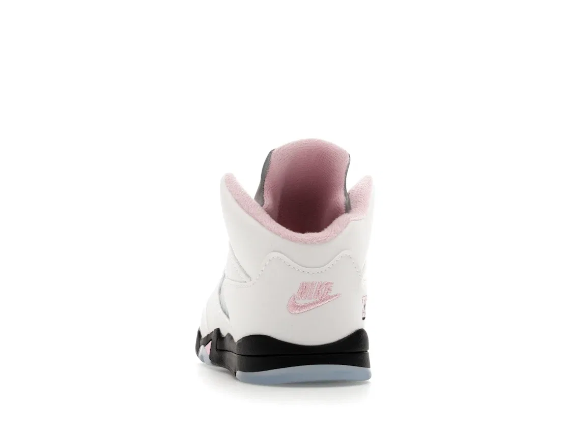 Детские кроссовки Lifestyle с длинным языком Jordan 5 Retro, White/Medium Soft Pink/Black — фото 4