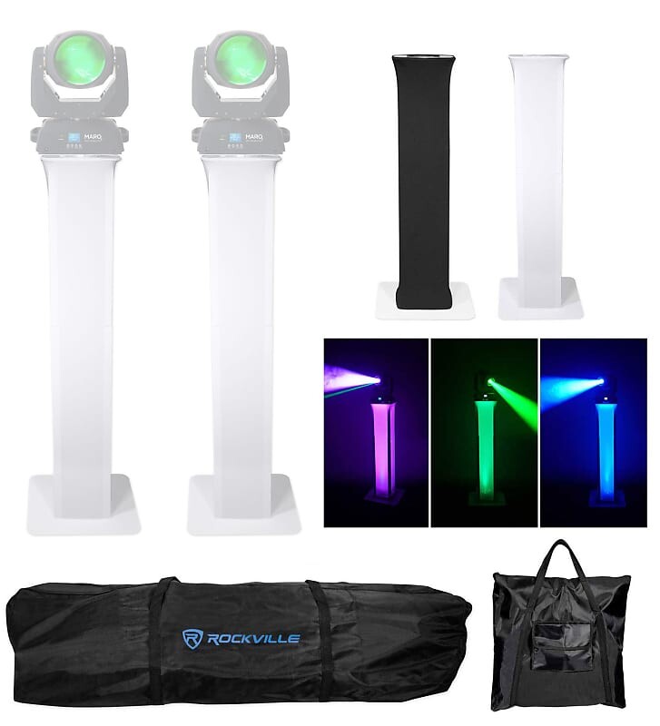 

(2) подставки для тотемов + черные + белые сетки для (2) Marq Gesture Beam 400 Lights Rockville (2) RTP32W Marq Gesture Beam 400
